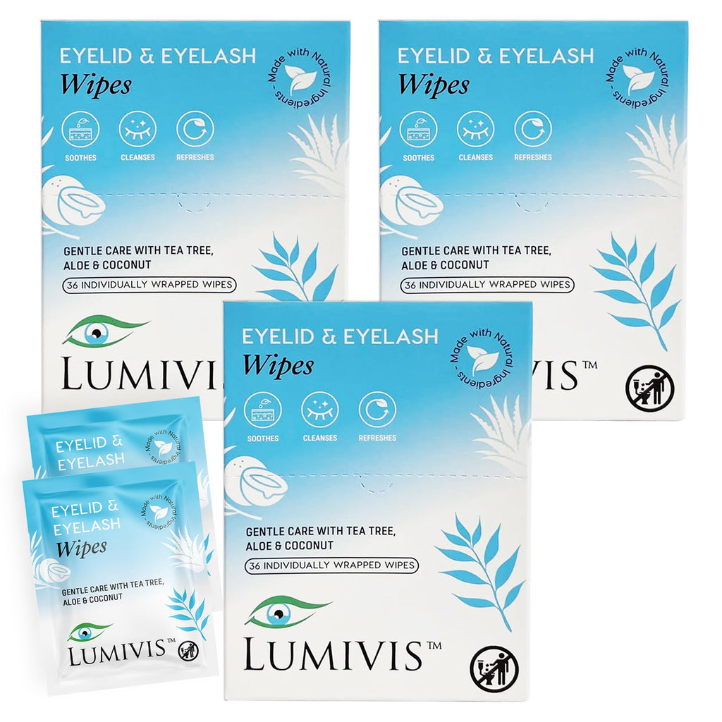 Lumivis Tea Tree Oil Eyelid Wipes – 108 Daily Cleansing Pads