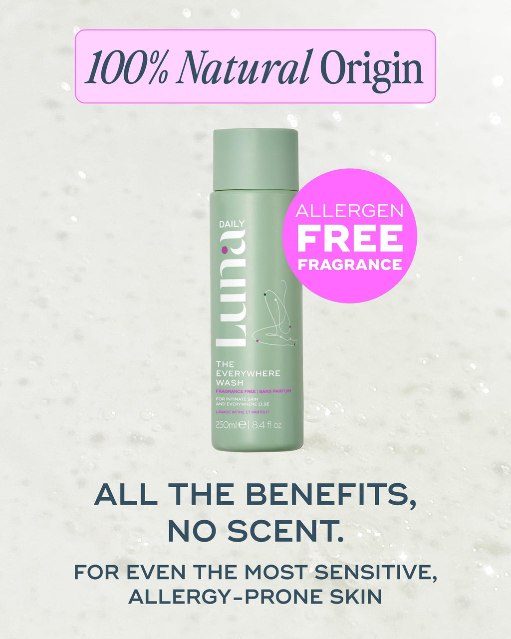 Luna Daily Fragrance-Free Feminine Wash | pH-Balanced Cleanser for Sensitive Skin | 250 ml