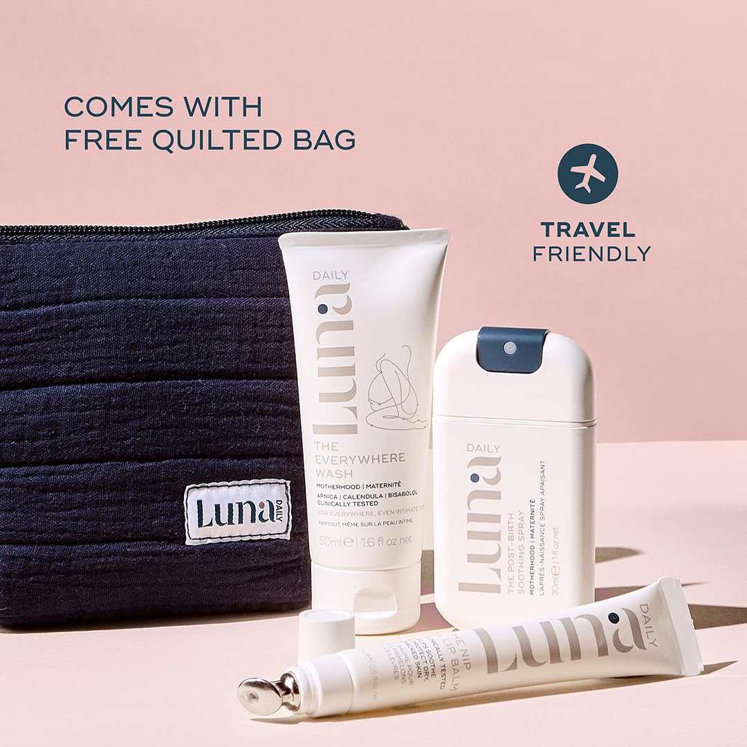 Luna Daily Hospital Bag Essentials Kit | Postpartum Skincare for New Moms