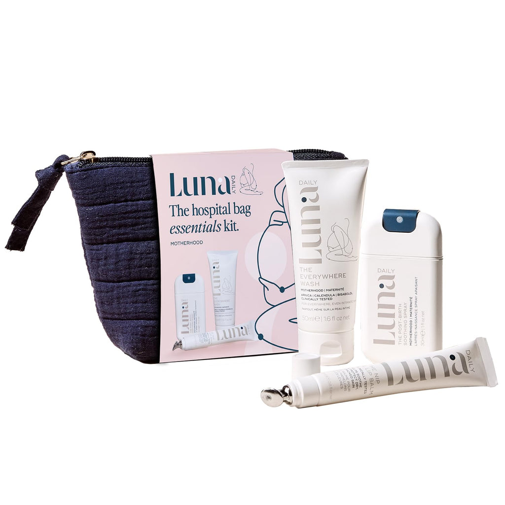 Luna Daily Hospital Bag Essentials Kit | Postpartum Skincare for New Moms