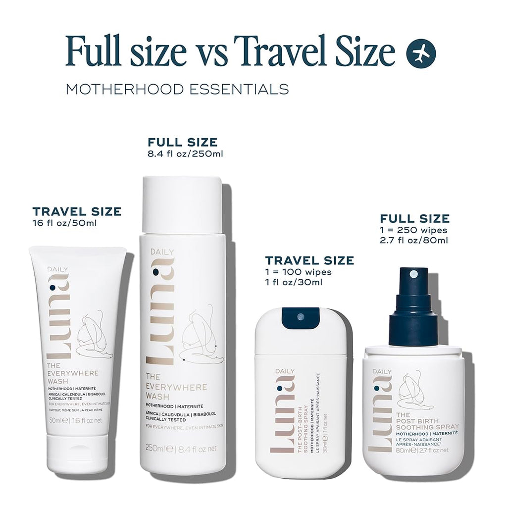 Luna Daily Hospital Bag Essentials Kit | Postpartum Skincare for New Moms