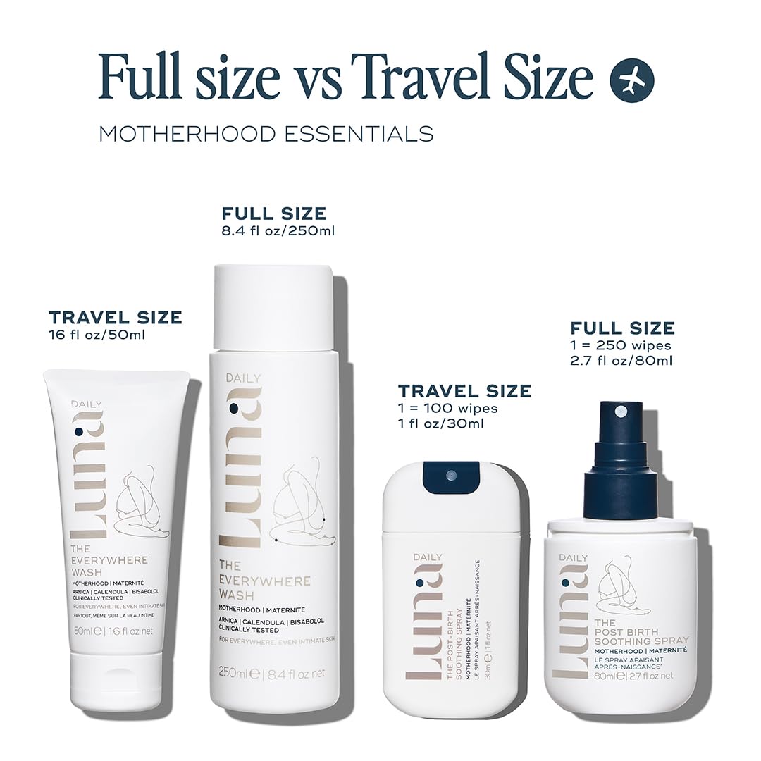 Luna Daily Hospital Bag Essentials Kit | Postpartum Skincare for New Moms