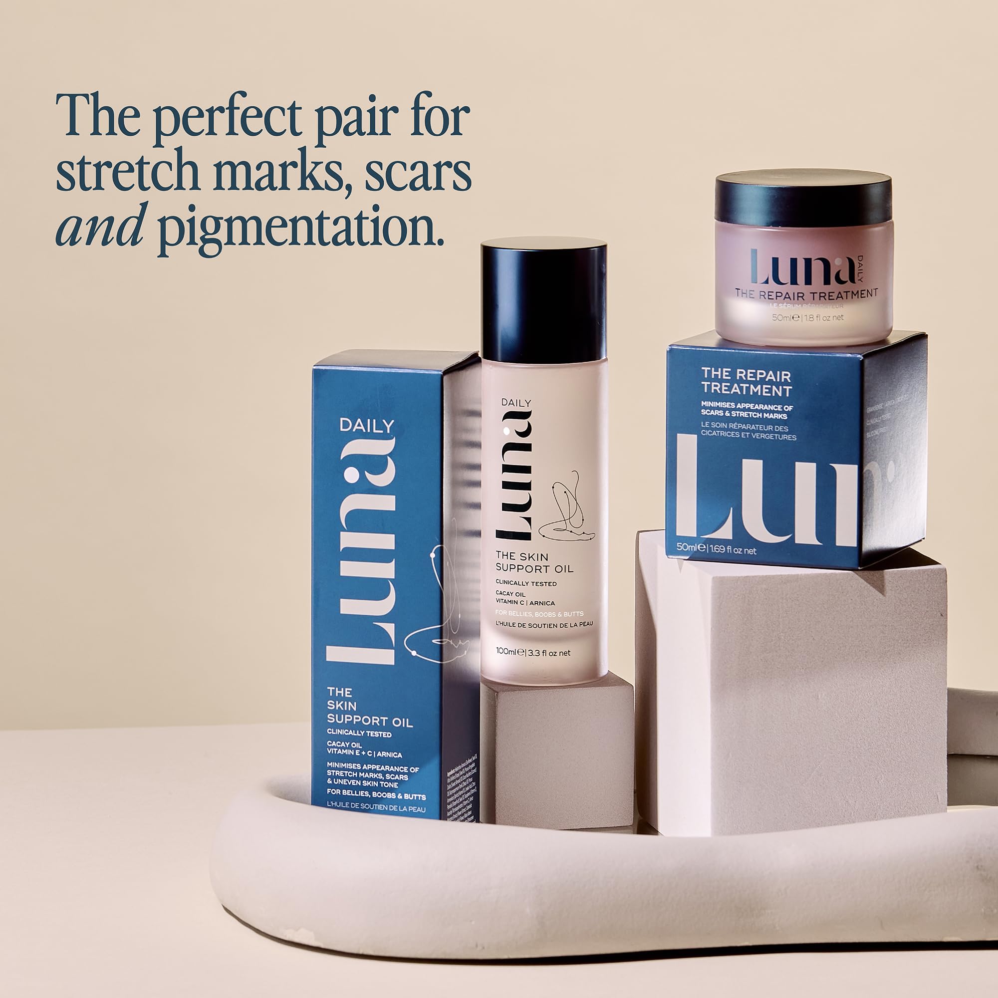 Luna Daily Stretch Mark & Scar Gel | Repair & Hydration with Arnica & Cacay Oil | 50ml
