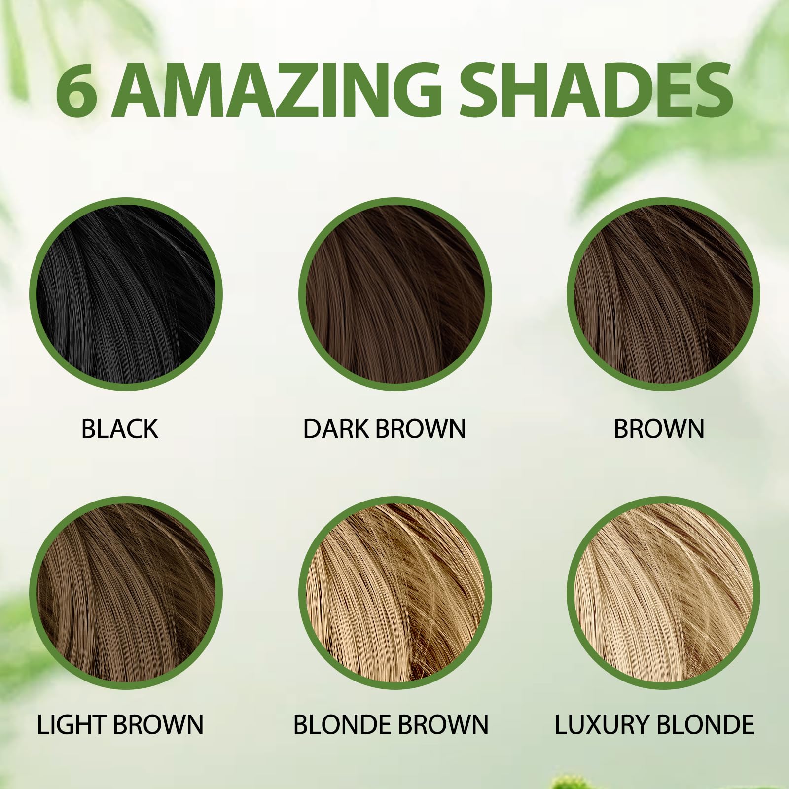 Lunory Brown Hair Dye Shampoo – 3-in-1 Gray Coverage, Argan Oil & Ginseng, Ammonia-Free (500ml)