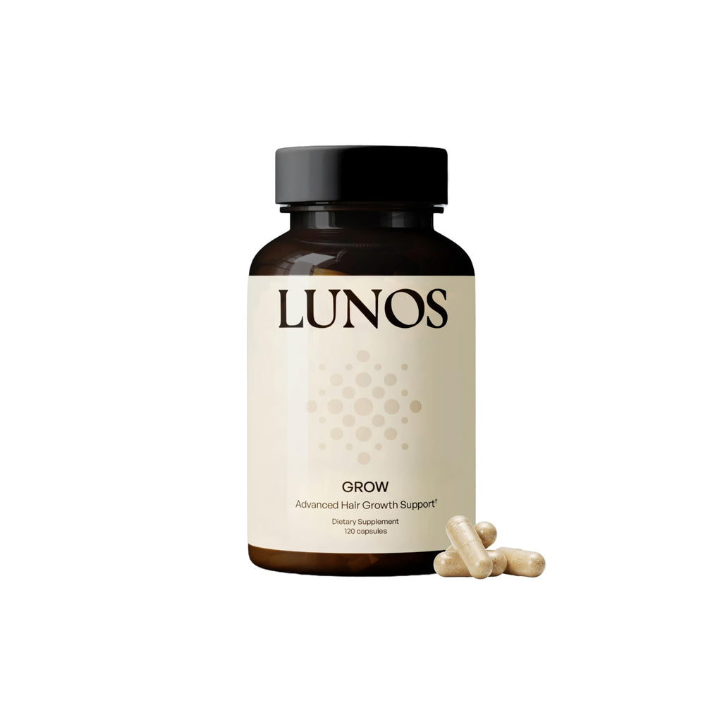 Lunos Grow Hair Growth Vitamins - 17-Ingredient Biotin, Saw Palmetto & Marine Collagen - 1 Month Supply