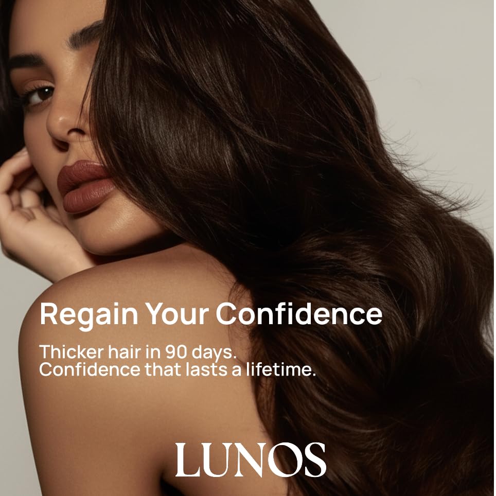 Lunos Grow Hair Growth Vitamins - 17-Ingredient Biotin, Saw Palmetto & Marine Collagen - 1 Month Supply