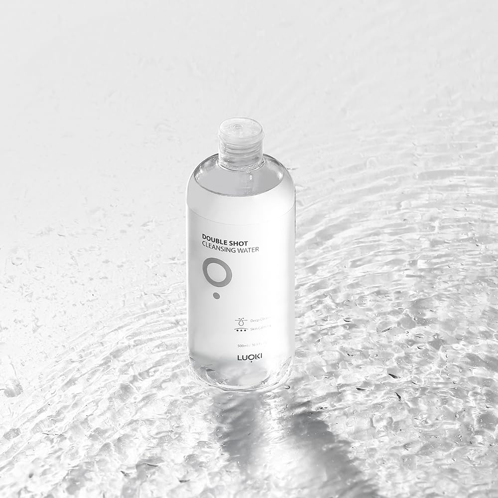 LUOKI Double Shot Cleansing Water 500ml (Pack of 2) – Hypoallergenic Micellar Makeup Remover