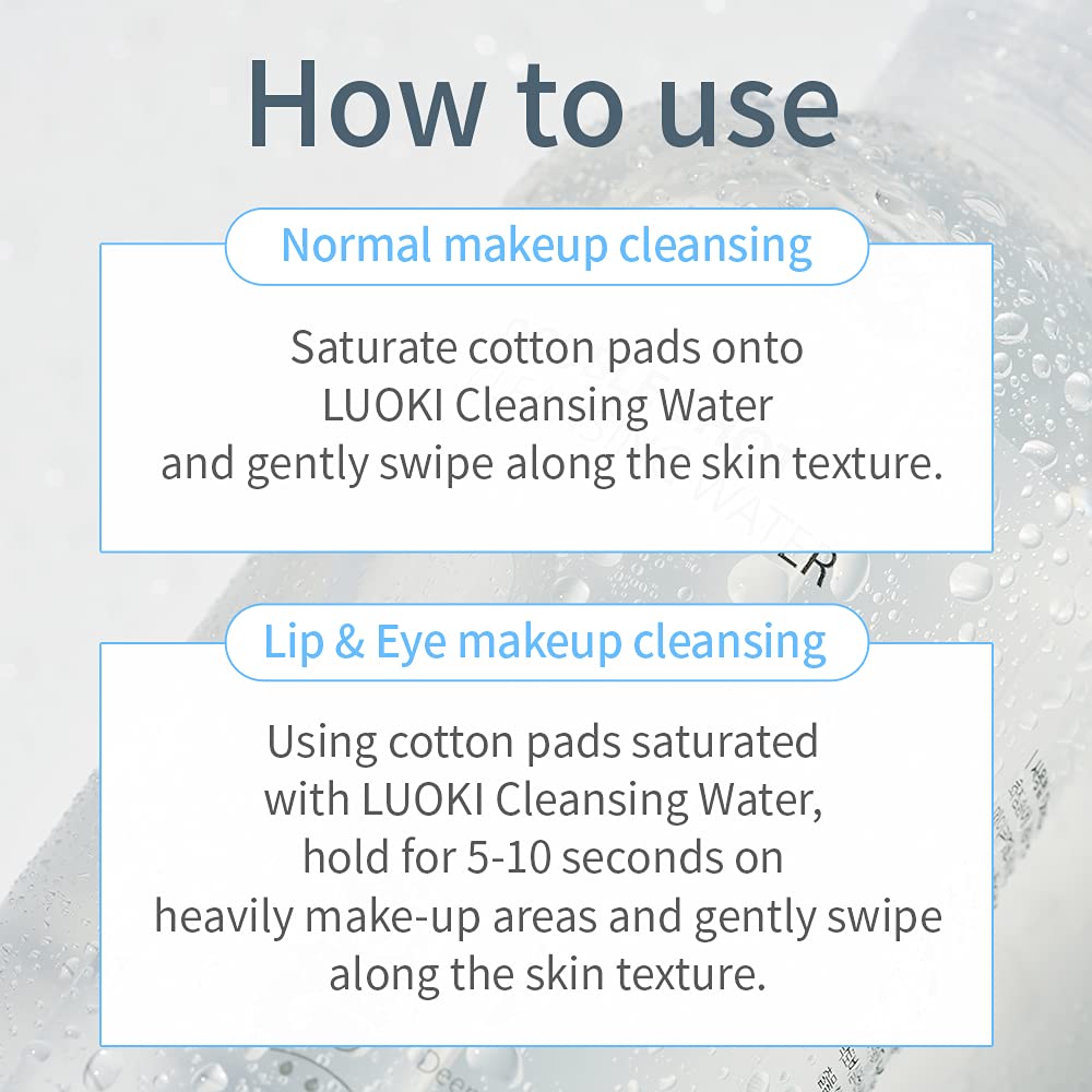 LUOKI Double Shot Cleansing Water 500ml (Pack of 2) – Hypoallergenic Micellar Makeup Remover