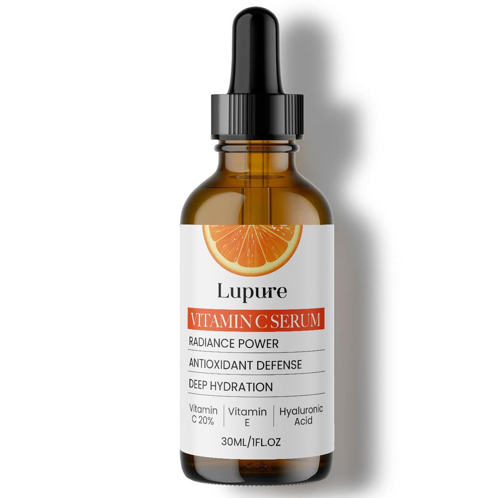 Lupure Professional Vitamin C Serum 20% - Hyaluronic Acid & Vitamin E for Brightening | 1 oz