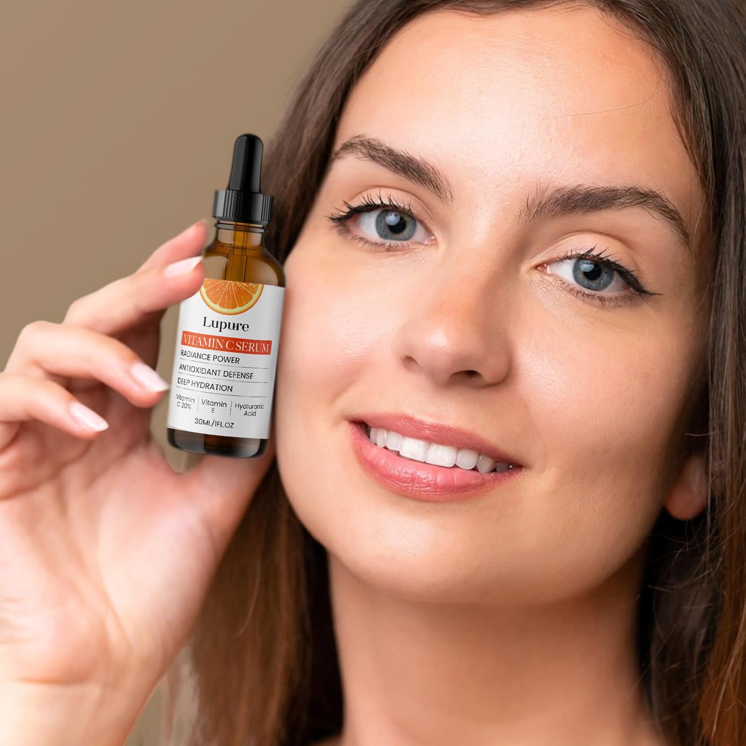 Lupure Professional Vitamin C Serum 20% - Hyaluronic Acid & Vitamin E for Brightening | 1 oz