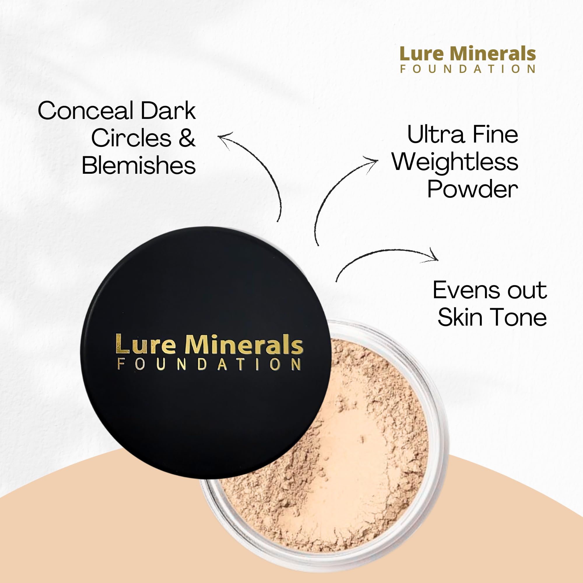 Lure Minerals Foundation Loose Powder 8g Sifter Jar — Choose Color (Compare to Bare Minerals Fair Matte)