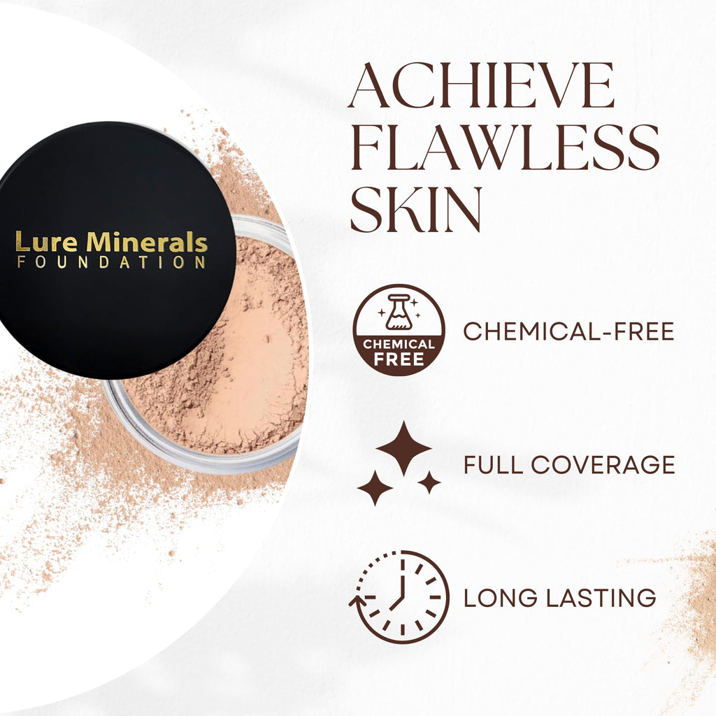 Lure Minerals Foundation Loose Powder 8g – Choose Color, Matte Finish