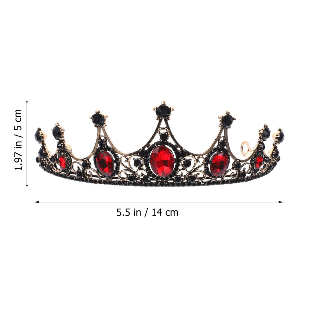 Lurrose Baroque Queen Crown — Bridal Tiara with Rhinestones for Weddings, Prom & Costumes