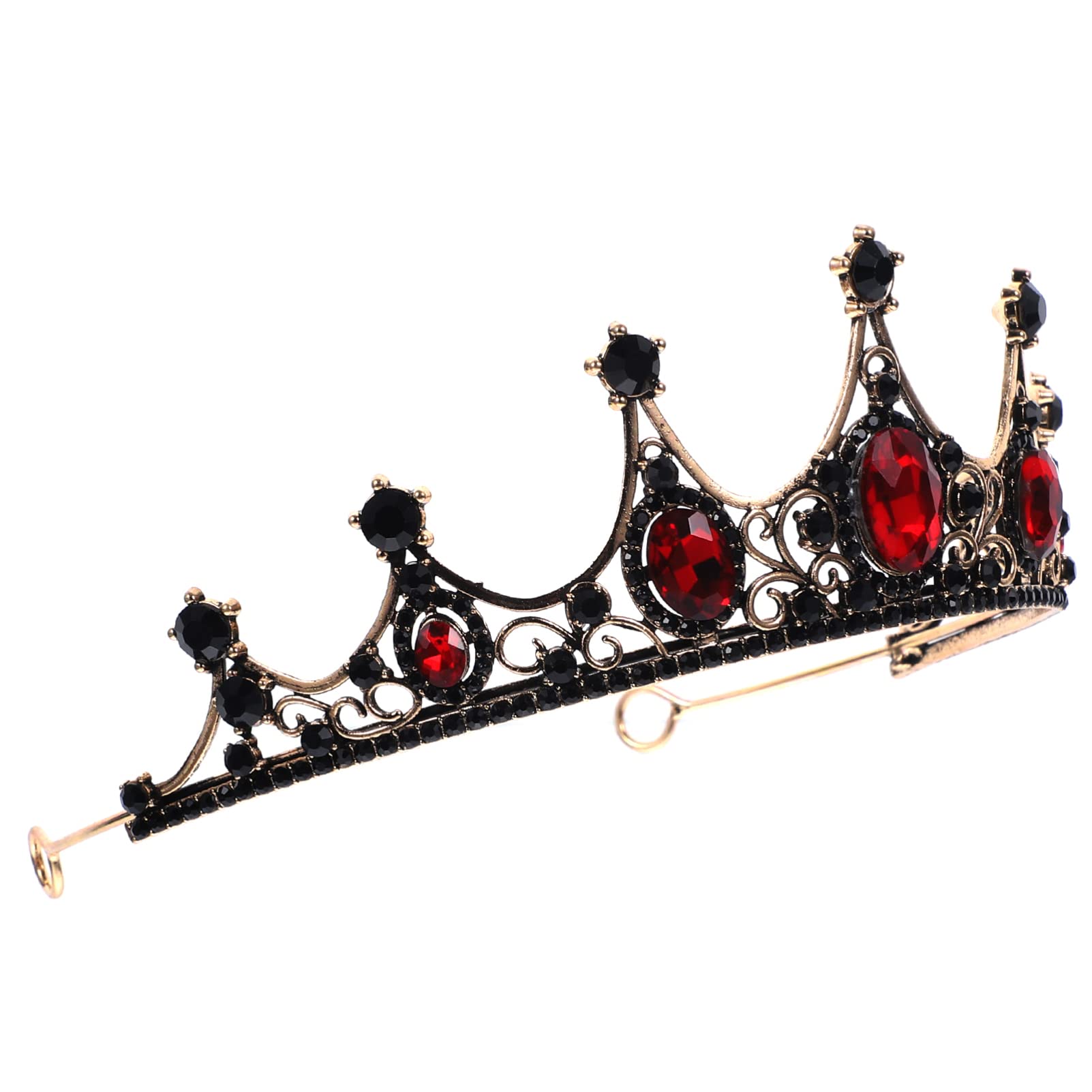 Lurrose Baroque Queen Crown — Bridal Tiara with Rhinestones for Weddings, Prom & Costumes