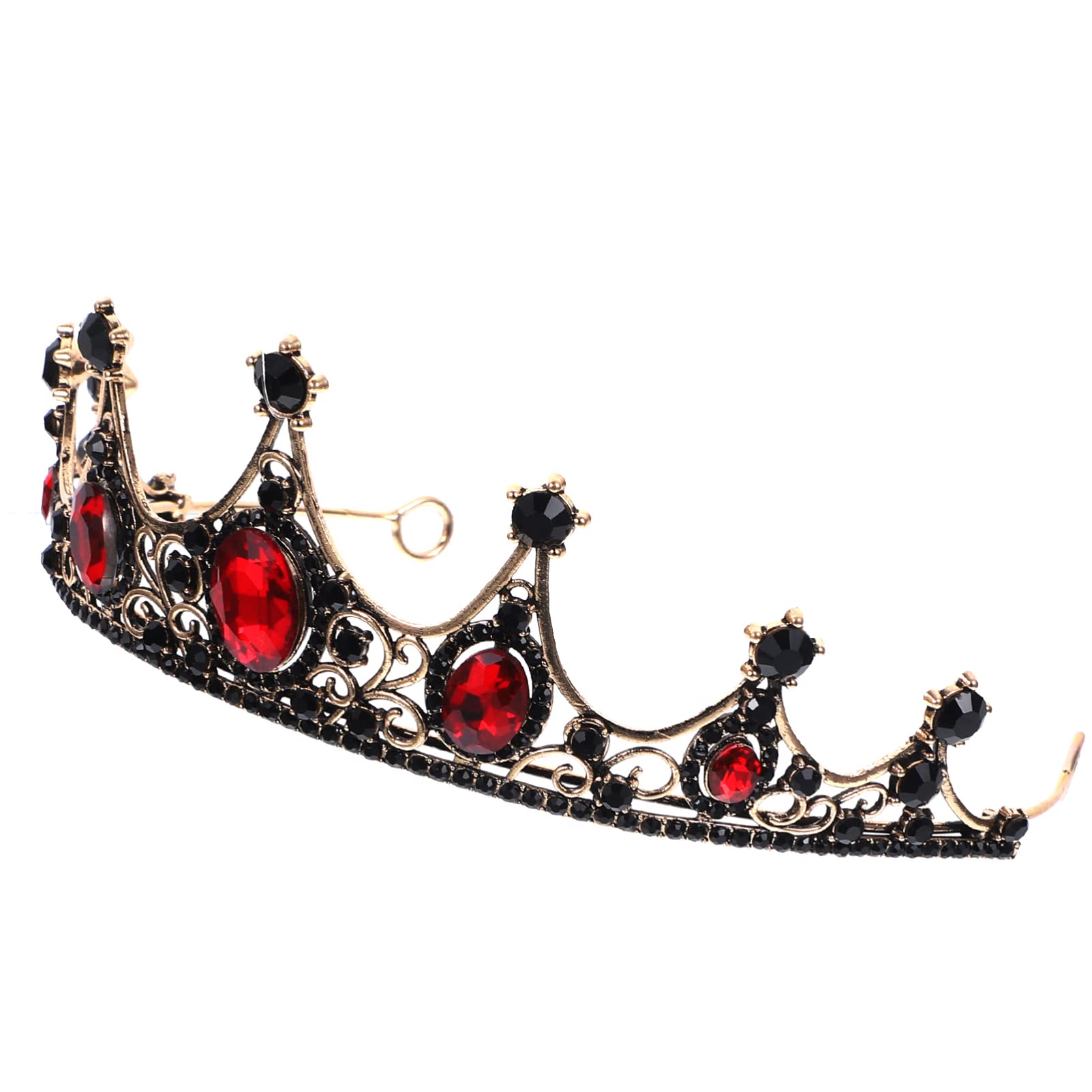Lurrose Baroque Queen Crown — Bridal Tiara with Rhinestones for Weddings, Prom & Costumes