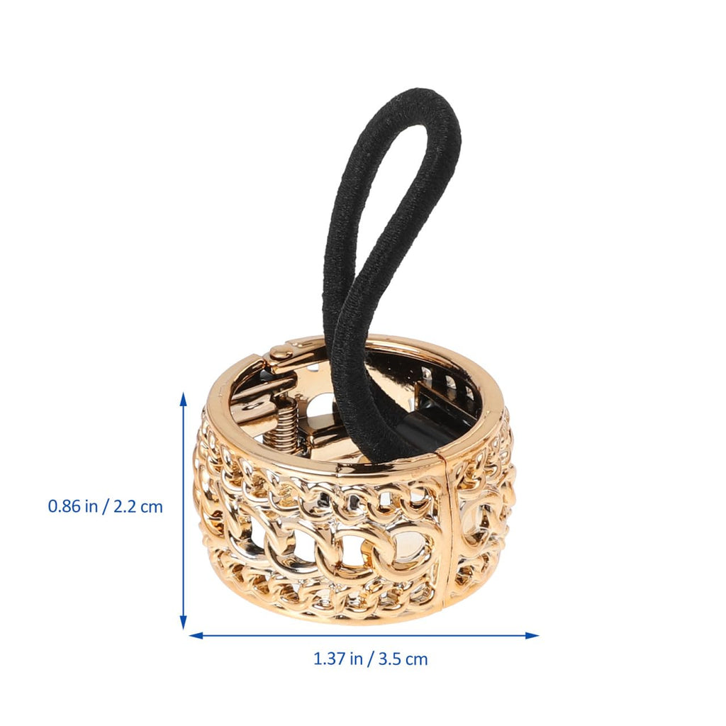 Lurrose Gold Ponytail Cuff Accessory - Punk Gothic Elastic Hair Tie Band (6 Pcs)