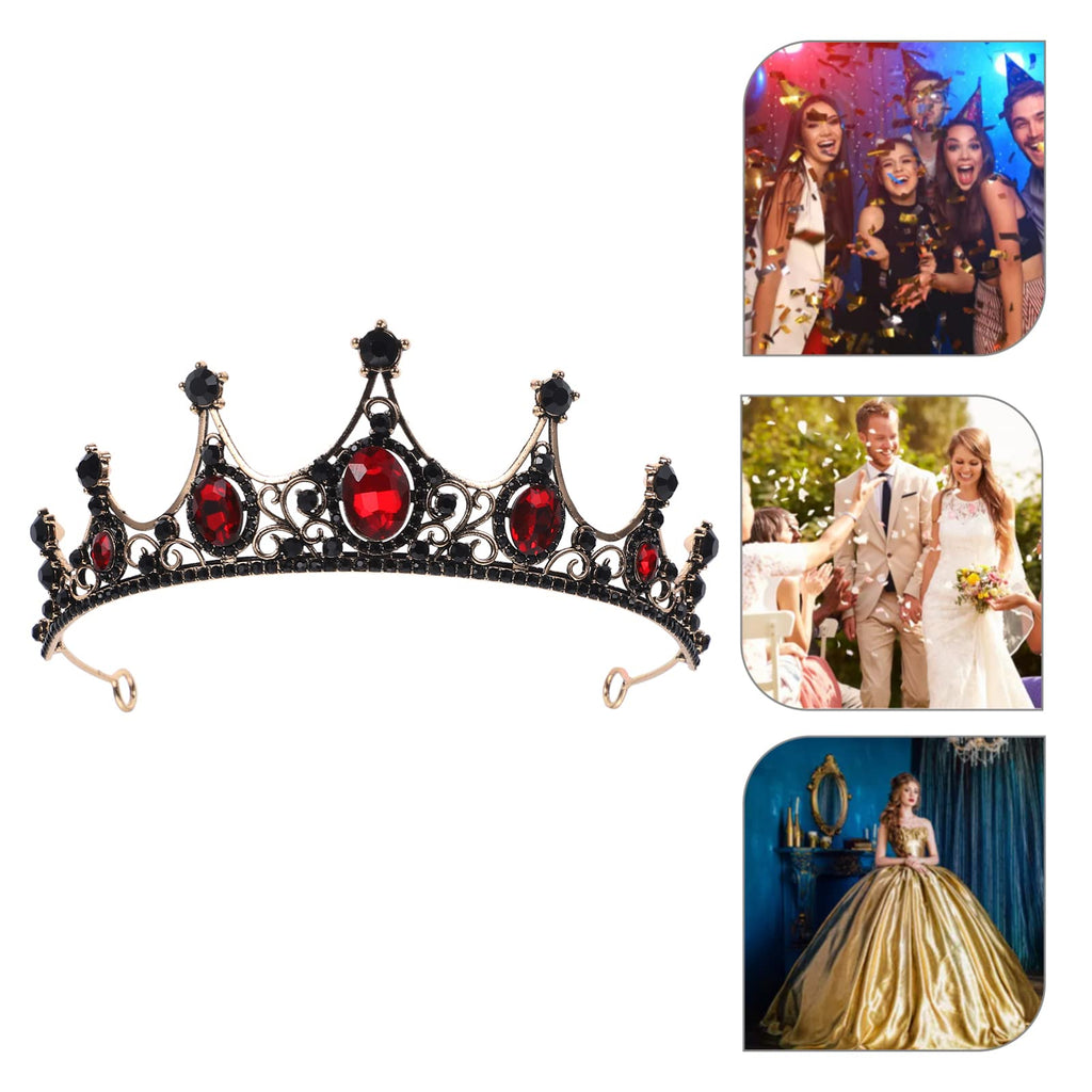 Lurrose Baroque Queen Crown — Bridal Tiara with Rhinestones for Weddings, Prom & Costumes
