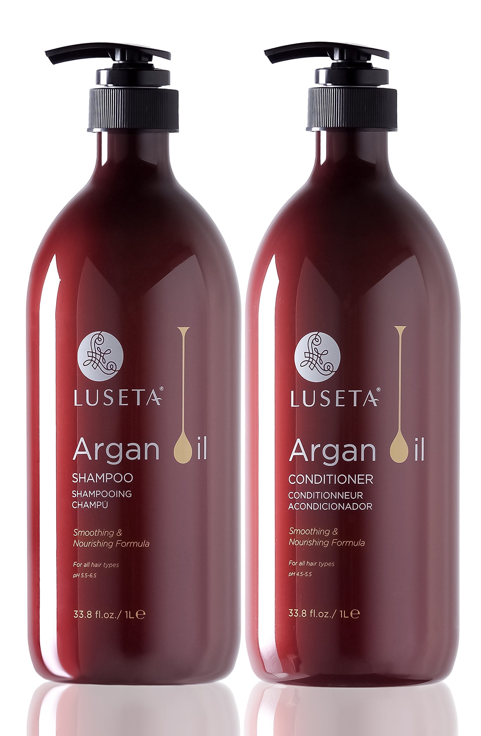 Luseta Argan Oil Moisture & Repair Shampoo & Conditioner Set – 2x33.8 oz