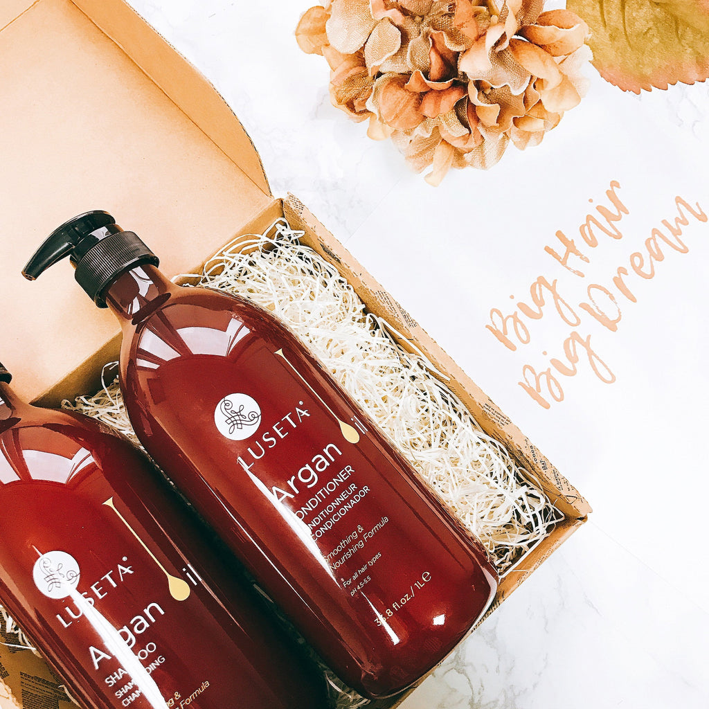 Luseta Argan Oil Moisture & Repair Shampoo & Conditioner Set – 2x33.8 oz