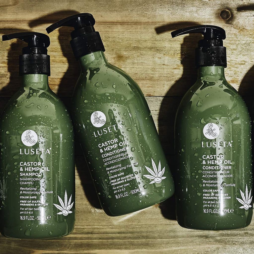 L Luseta Castor & Hemp Oil Shampoo for Hair Growth – Thickens Thinning Hair, 33.8oz