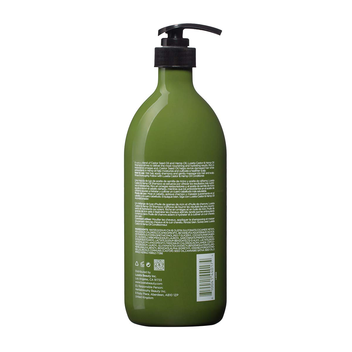 L Luseta Castor & Hemp Oil Shampoo for Hair Growth – Thickens Thinning Hair, 33.8oz