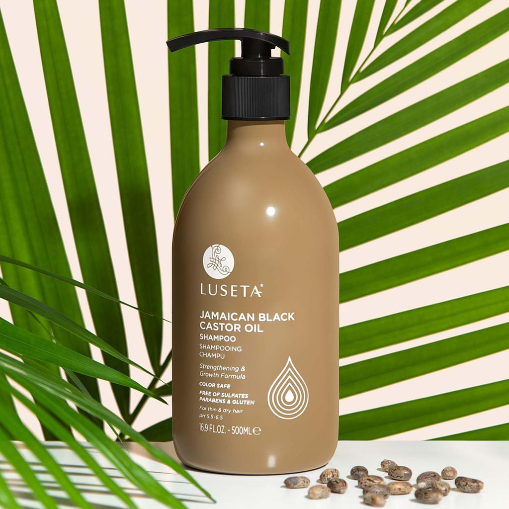 Luseta Castor Oil Shampoo & Conditioner Set – Strengthen & Cleanse Thin Hair | Sulfate-Free 16.9oz x 2