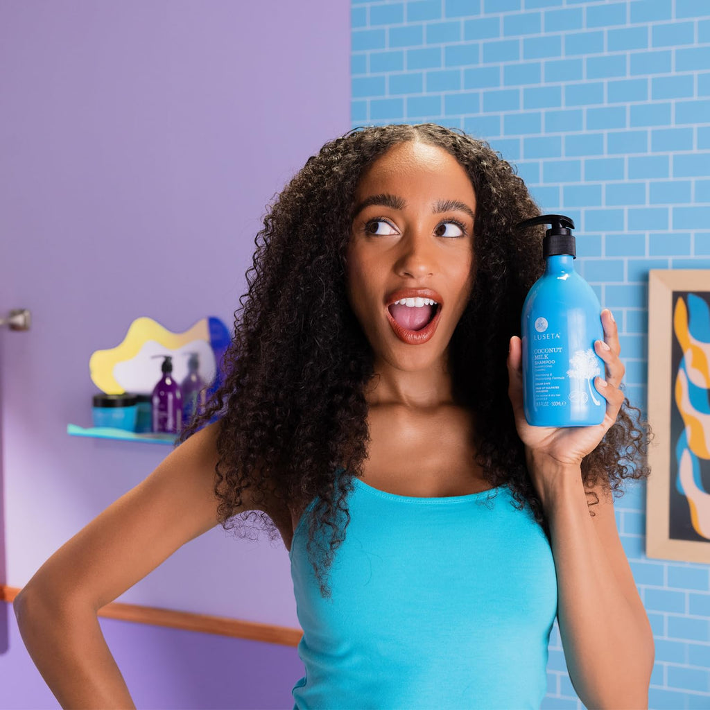 LLUSETA Coconut Milk Shampoo & Conditioner — Nourishing, Color Safe, Sulfate Free (16.9 oz Each)