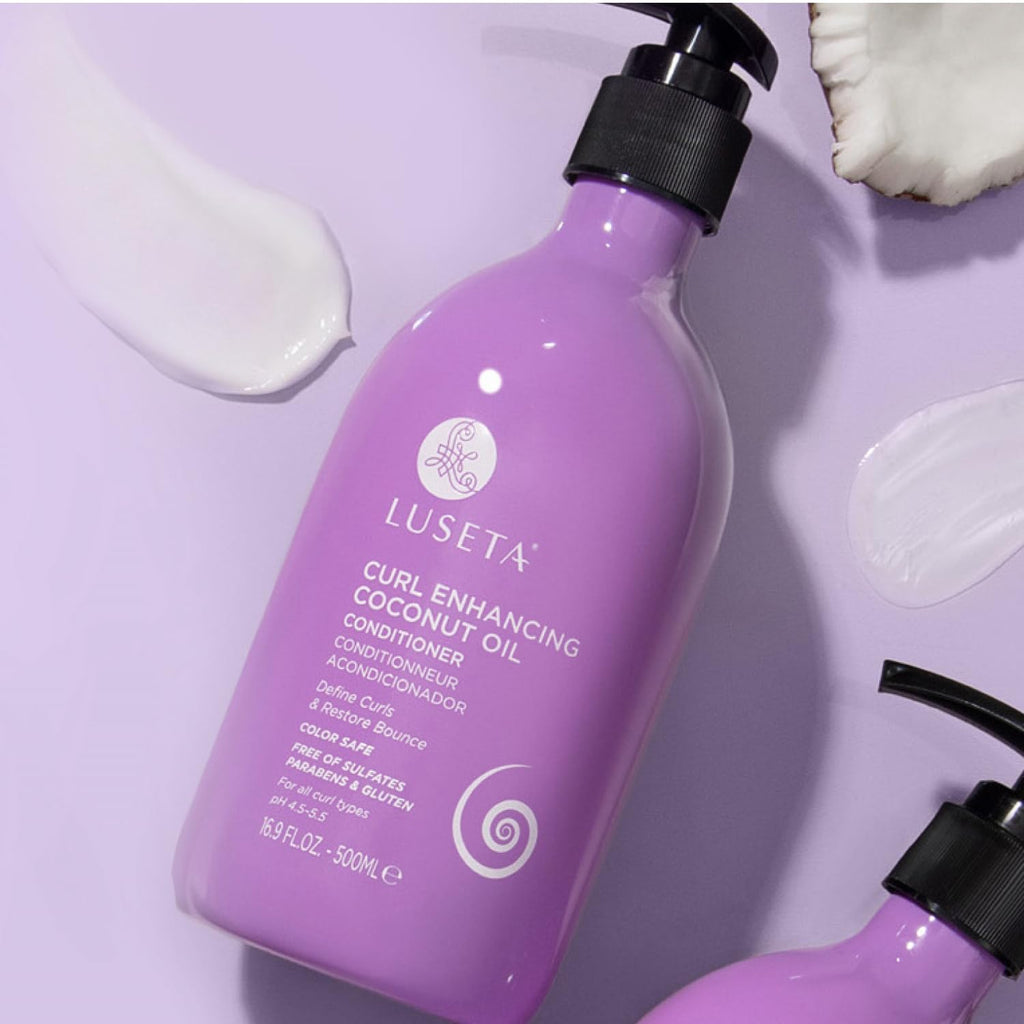 Luseta Curl Enhancing Conditioner – Coconut Oil for All Curl Types, Frizz Control, 16.9 oz