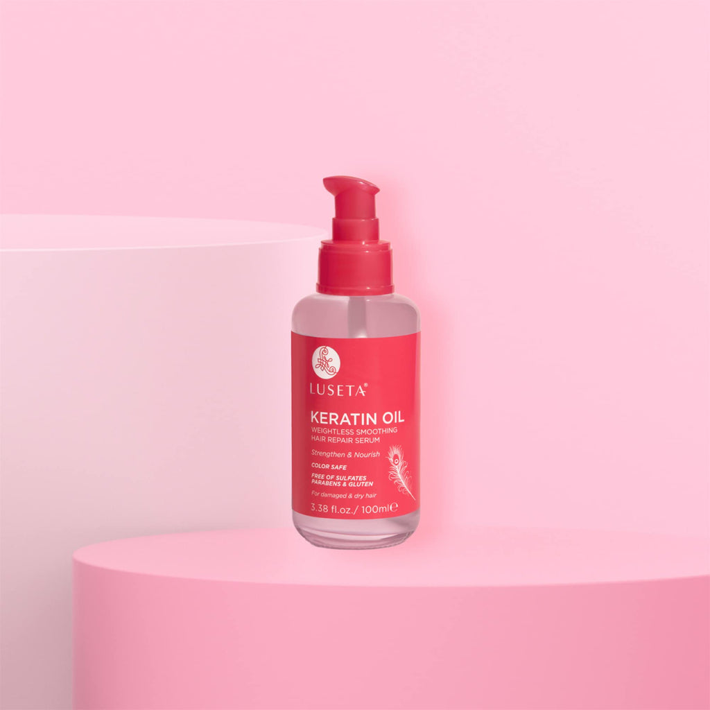 L LUSETA Keratin Hair Oil Serum for Color Treated Hair – Strengthen & Nourish
