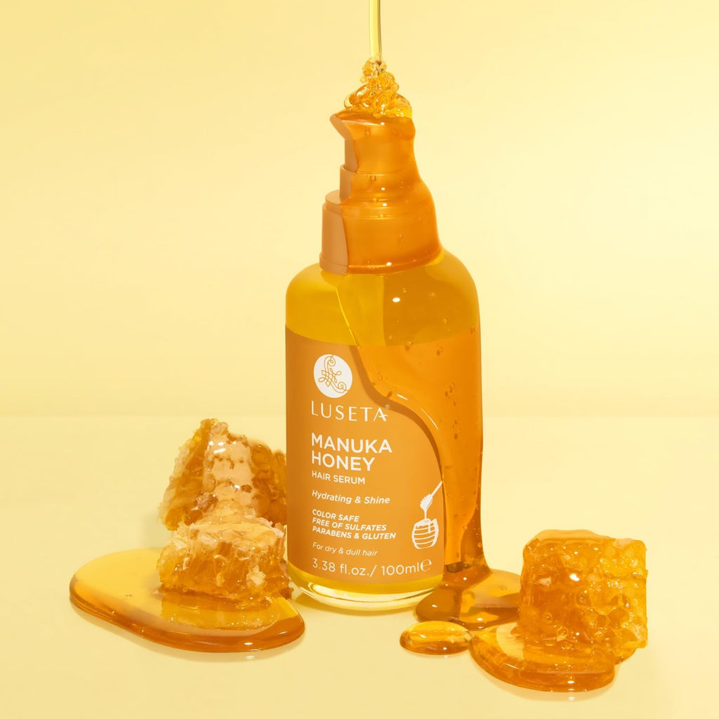 Luseta Manuka Honey Hair Oil – Hydrates Dry Hair, Adds Shine & Softness | Frizz Control, 3.38 oz