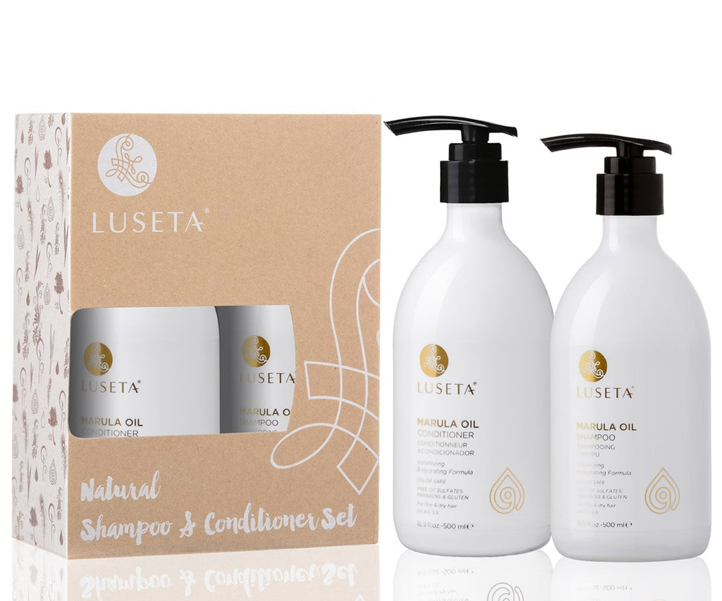 Luseta Marula Oil Shampoo & Conditioner Set for Fine & Dry Hair – 2 x 16.9 oz