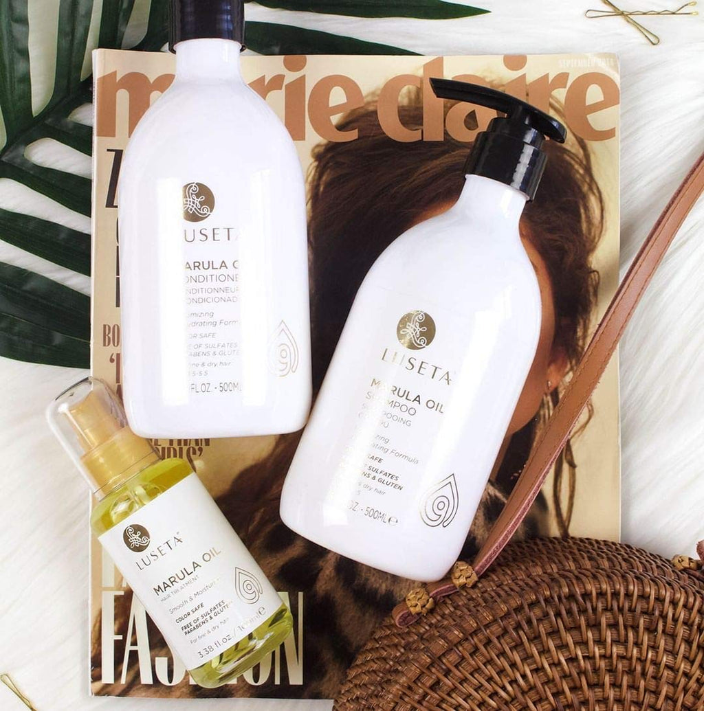Luseta Marula Oil Shampoo & Conditioner Set for Fine & Dry Hair – 2 x 16.9 oz