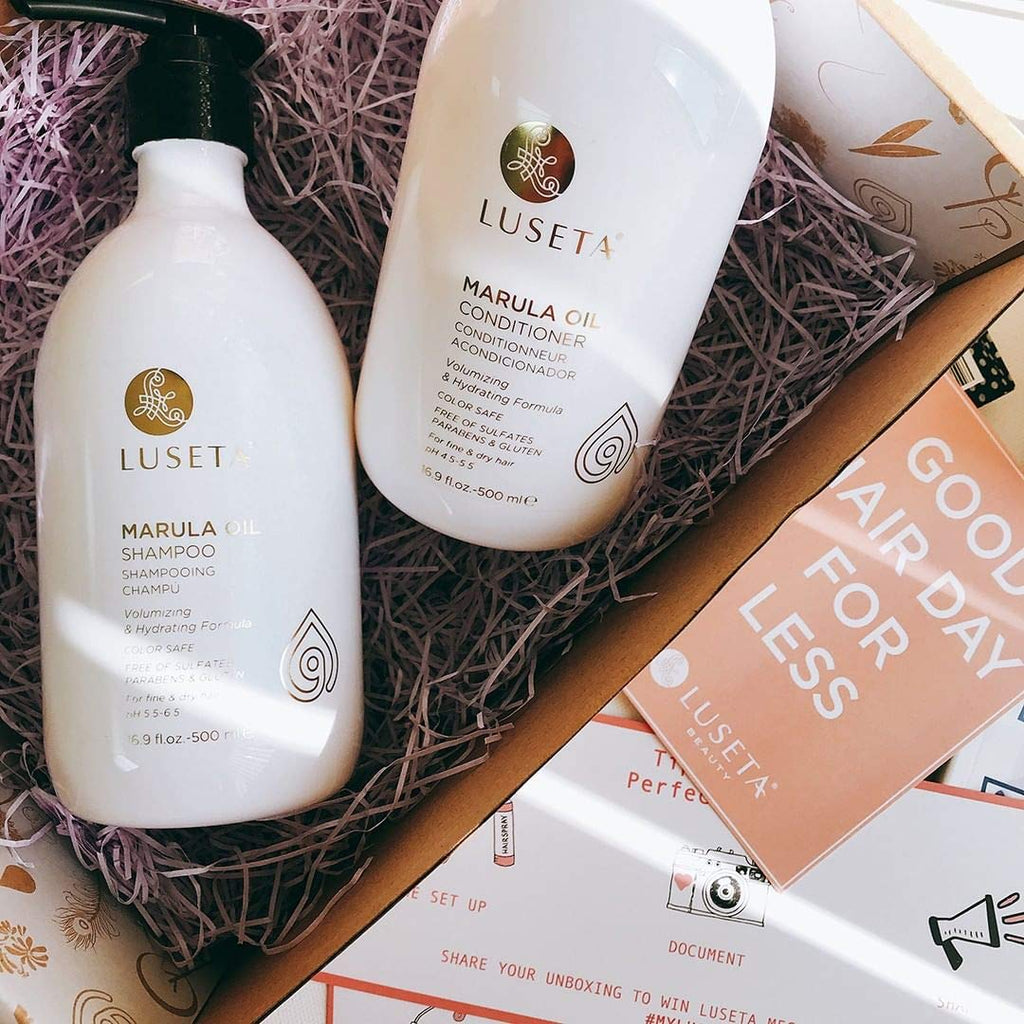 Luseta Marula Oil Shampoo & Conditioner Set for Fine & Dry Hair – 2 x 16.9 oz
