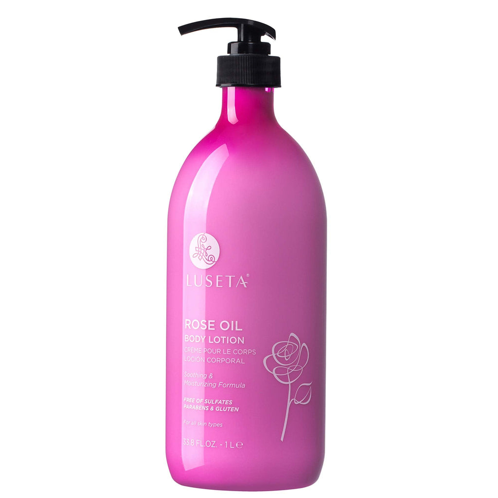 Luseta Rose Scented Body Lotion – 33.8oz, Rosa Rugosa Flower Extract, Sulfate & Paraben Free