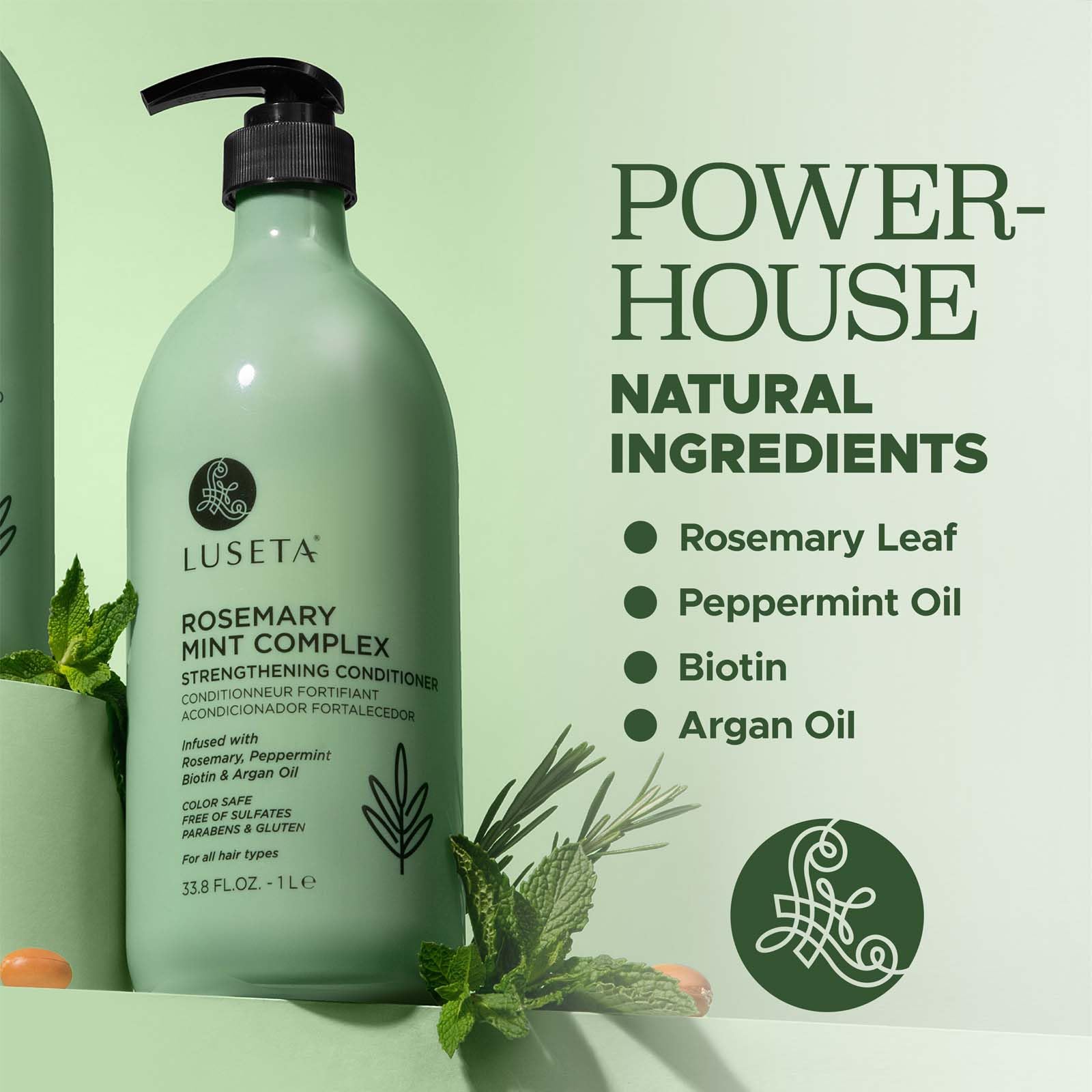 Luseta Rosemary Mint Strengthening Conditioner – 33.8oz, Sulfate Free