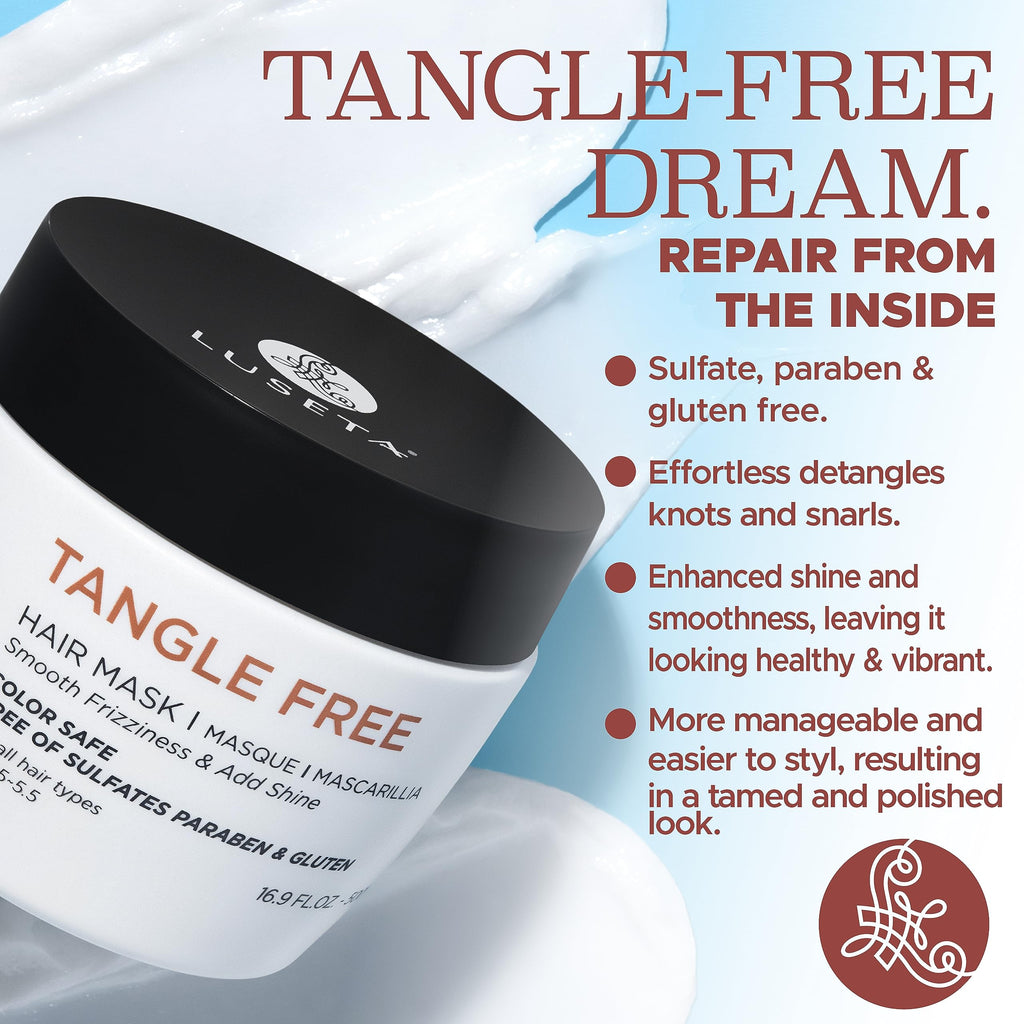 Luseta Tangle Free Hair Mask with Keratin & Argan Oil | Color Safe 16.9oz