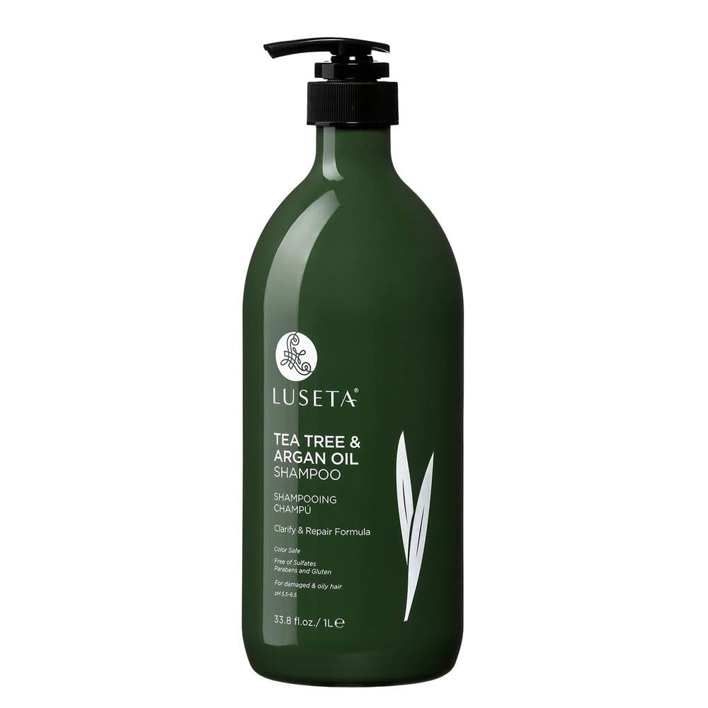 Luseta Tea Tree & Argan Oil Milk Shampoo – Color Safe, Clarifying & Repair Formula 33.8 Fl. Oz.