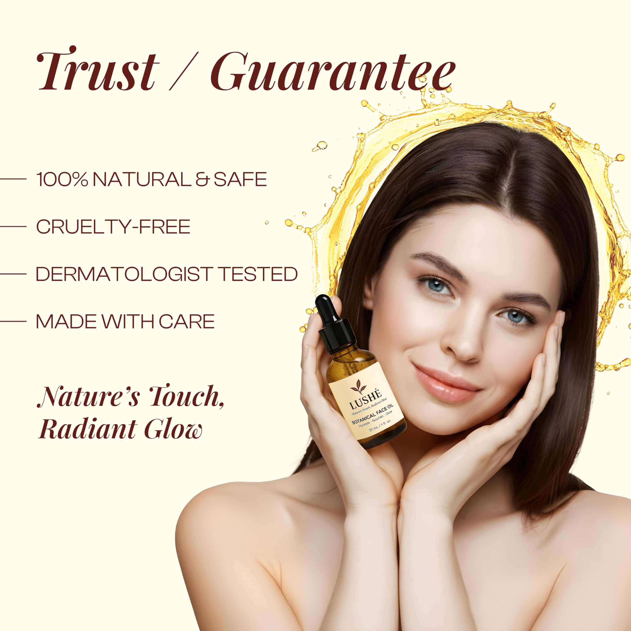 LusheCare Vitamin E Face Oil – Jojoba, Rosehip & Argan, 1 oz