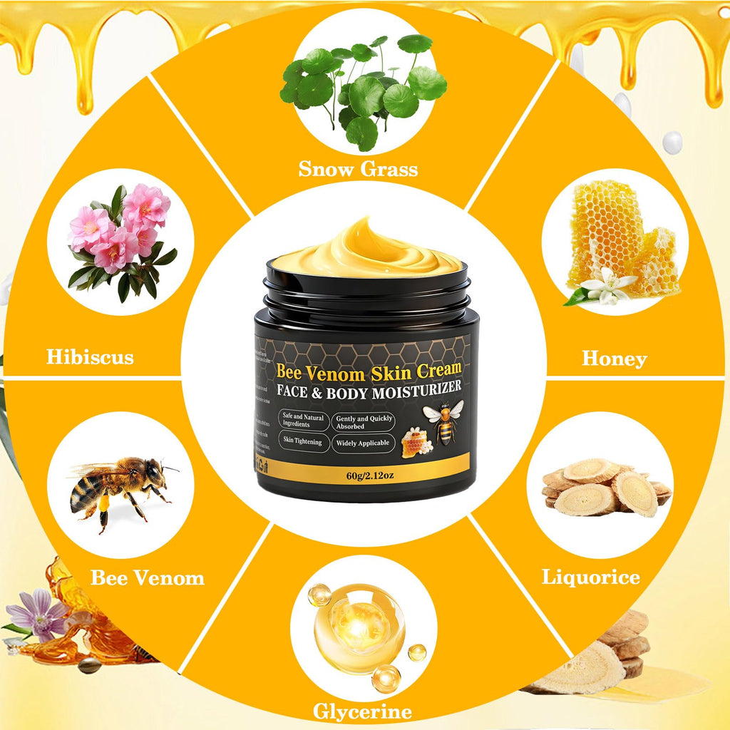 Lustrchron Bee Venom Skin Cream – 2 x 60g Anti‑Aging, Firming & Gentle Care for Face, Neck & Body