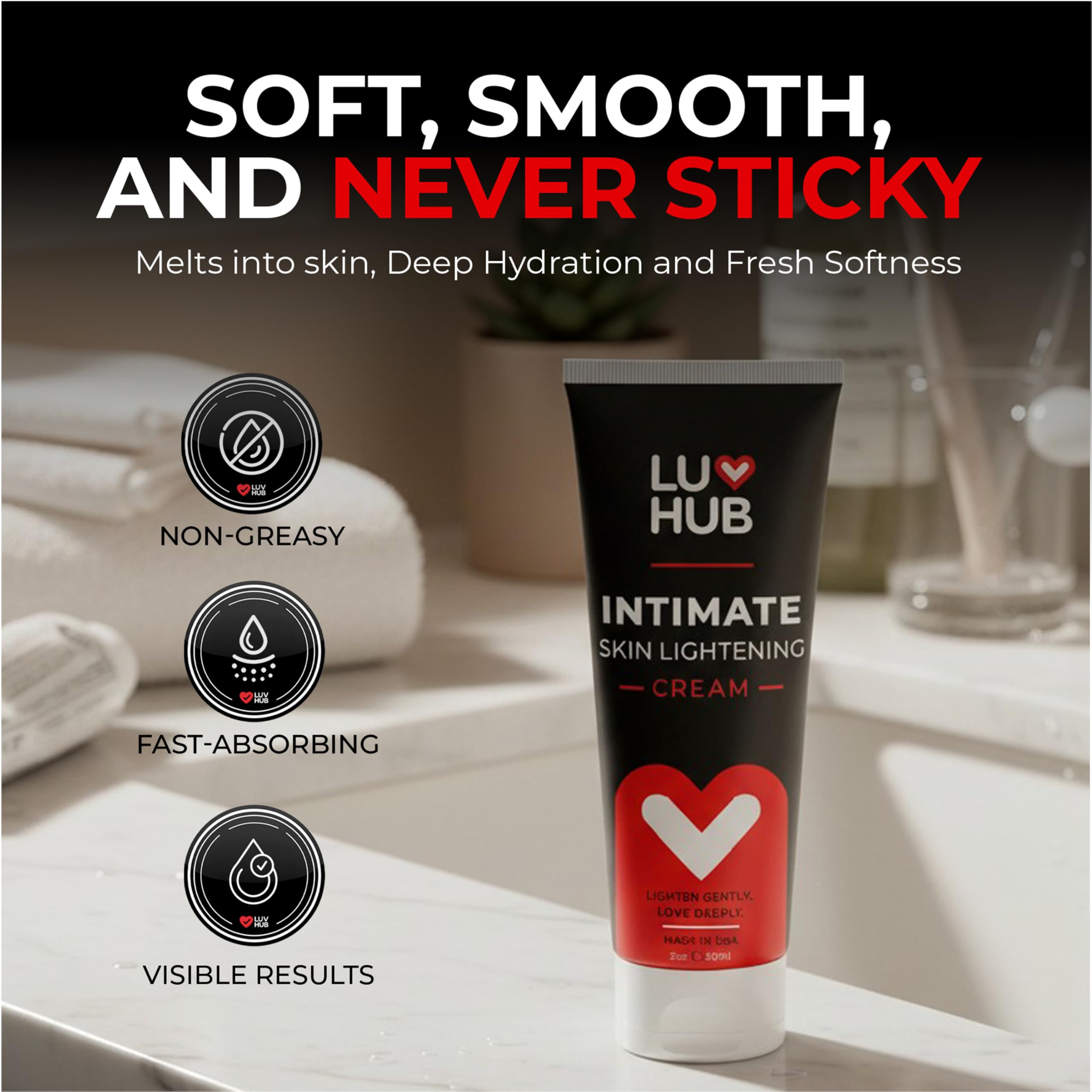 Luv Hub Skin Whitening Cream for Body – Advanced Lightening Formula for Dark Spots & Hyperpigmentation