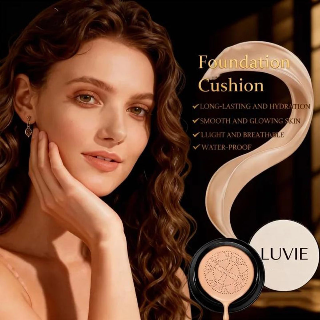 Luvie Foundation Cushion 2026 Mushroom Head Air Cushion CC Cream – Natural Finish, Long-Lasting Coverage