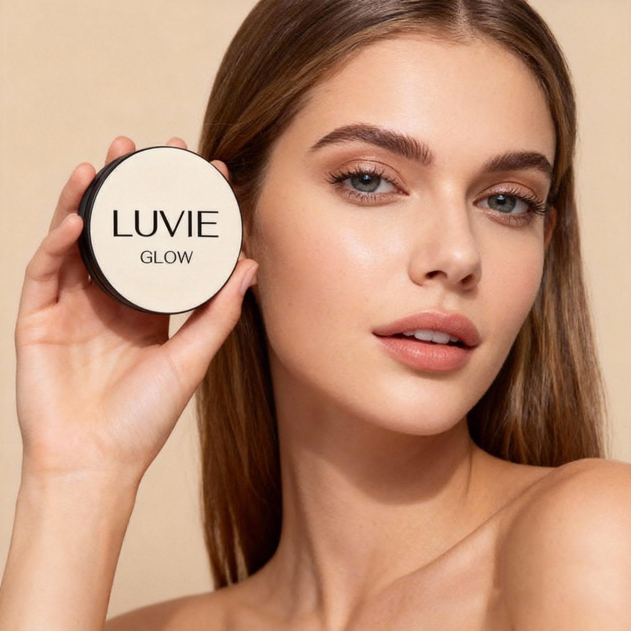 Luvie Glow Foundation Cushion | Mushroom Head Air Cushion CC Cream in Brunet Brown | Long-Lasting Matte Finish