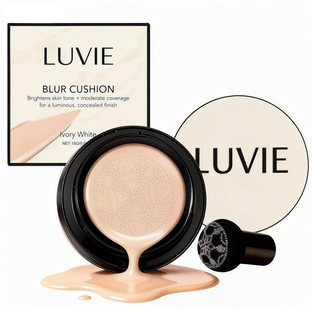 Luvie Foundation Cushion – 2026 Mushroom Head Air Cushion CC Cream in Ivory White