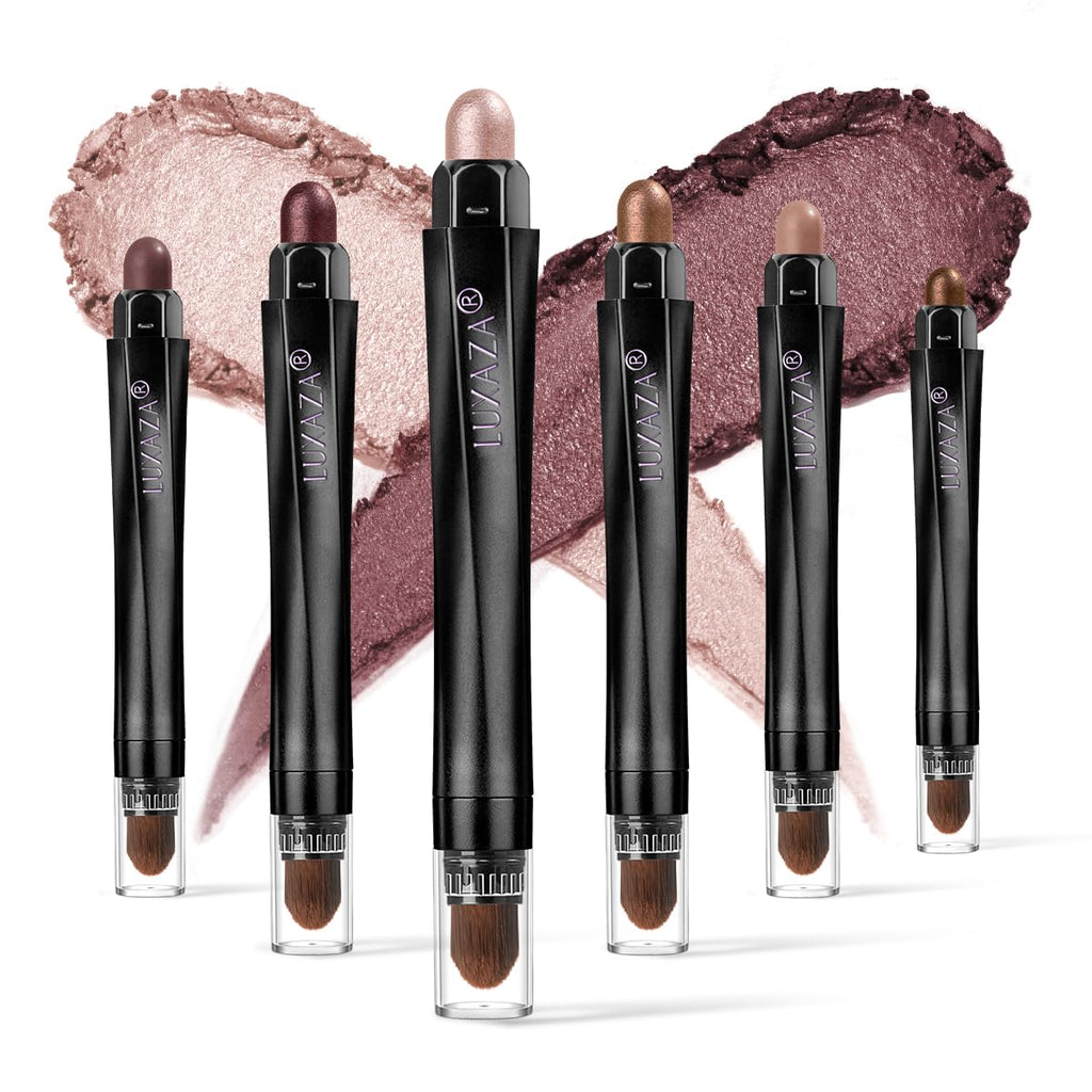 LUXAZA 6PCS Cream Eyeshadow Set – A05 Wine Red | Metallic & Matte Shimmer