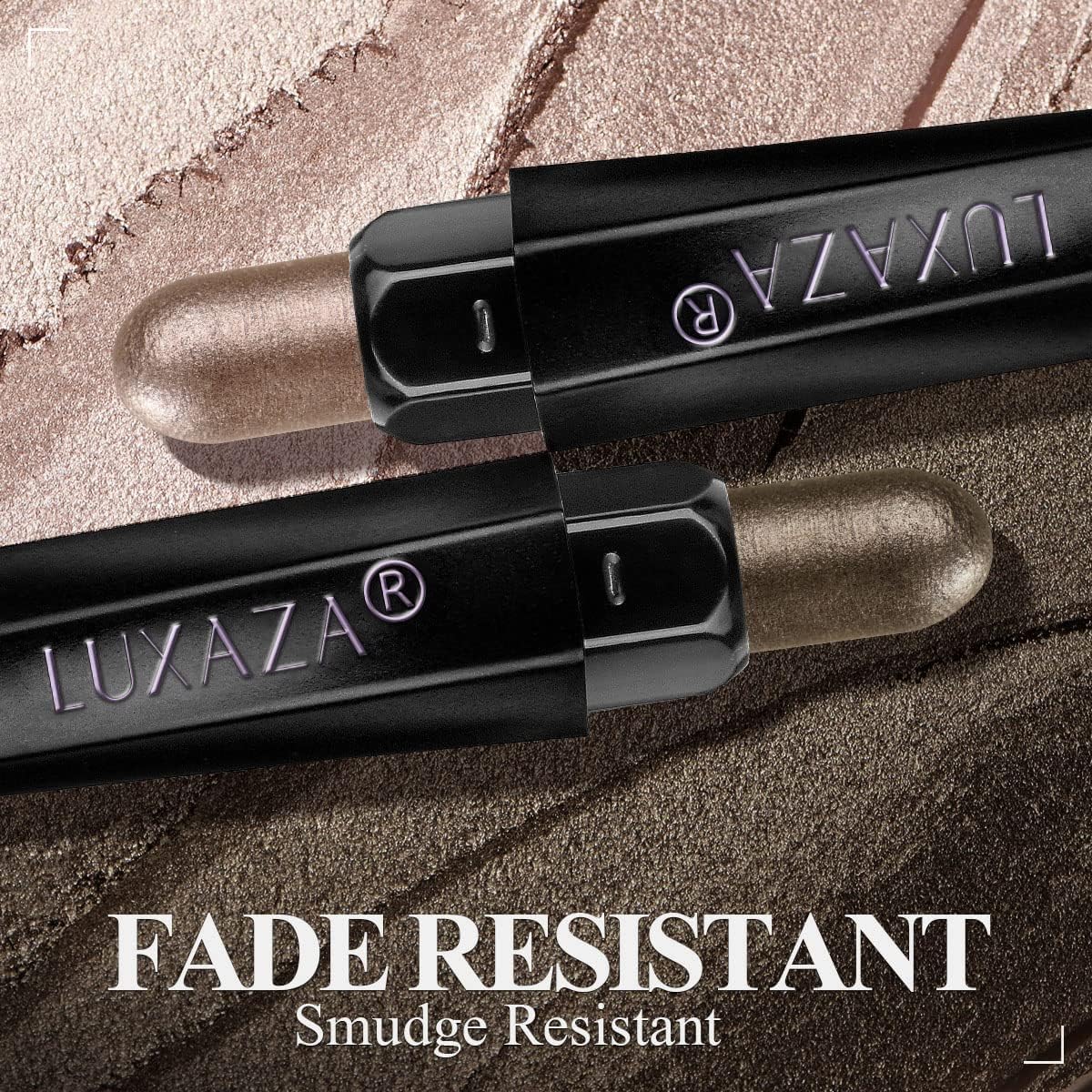 LUXAZA 6PCS Eyeshadow Stick Set – Crease-Proof, Metallic & Matte (Pink Brown)