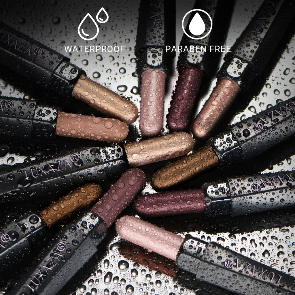 LUXAZA 6PCS Cream Eyeshadow Set – A05 Wine Red | Metallic & Matte Shimmer