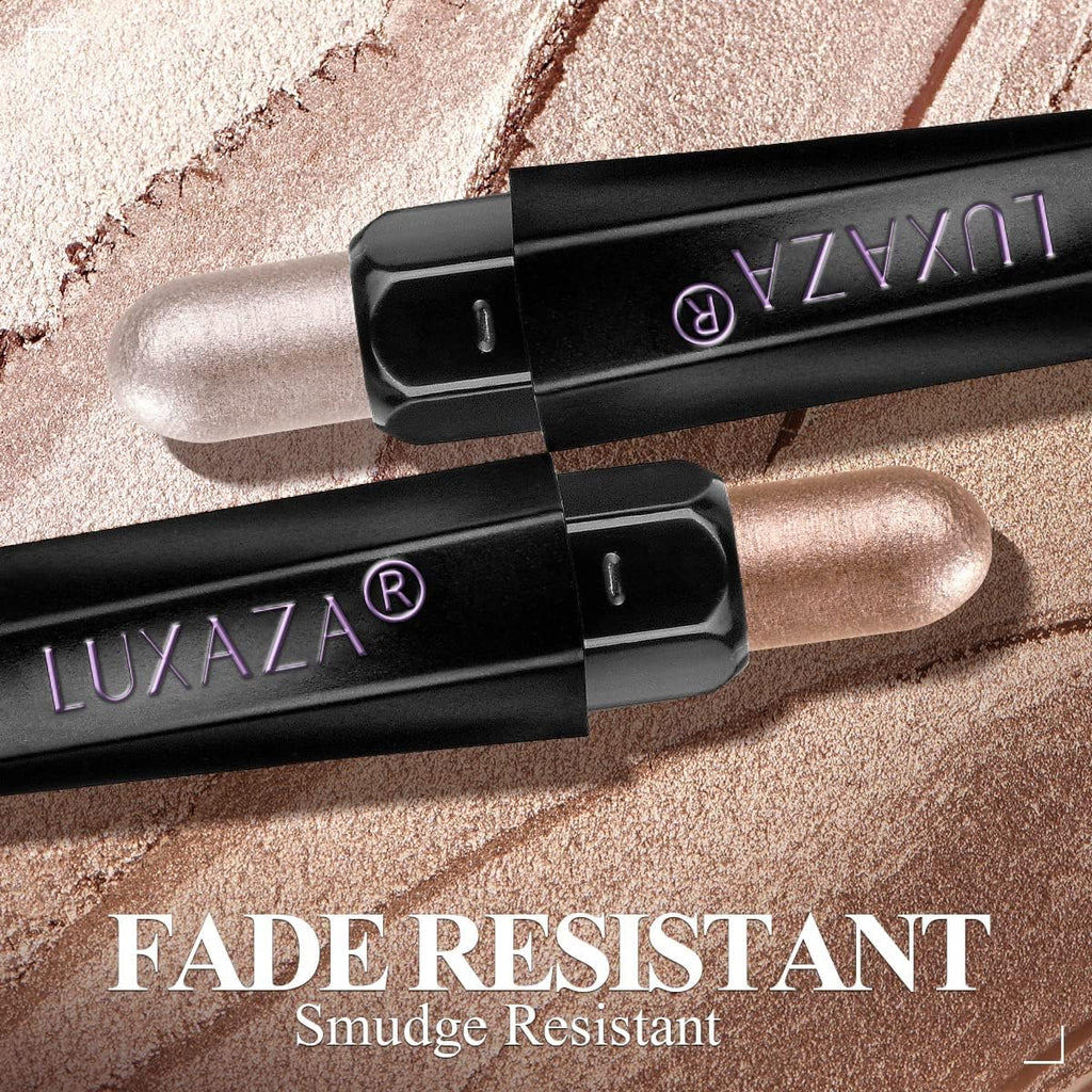 LUXAZA Champagne Pink Eyeshadow Stick Set – 6pc Long-Lasting Cream Shadow, Waterproof, Hexagonal Tube