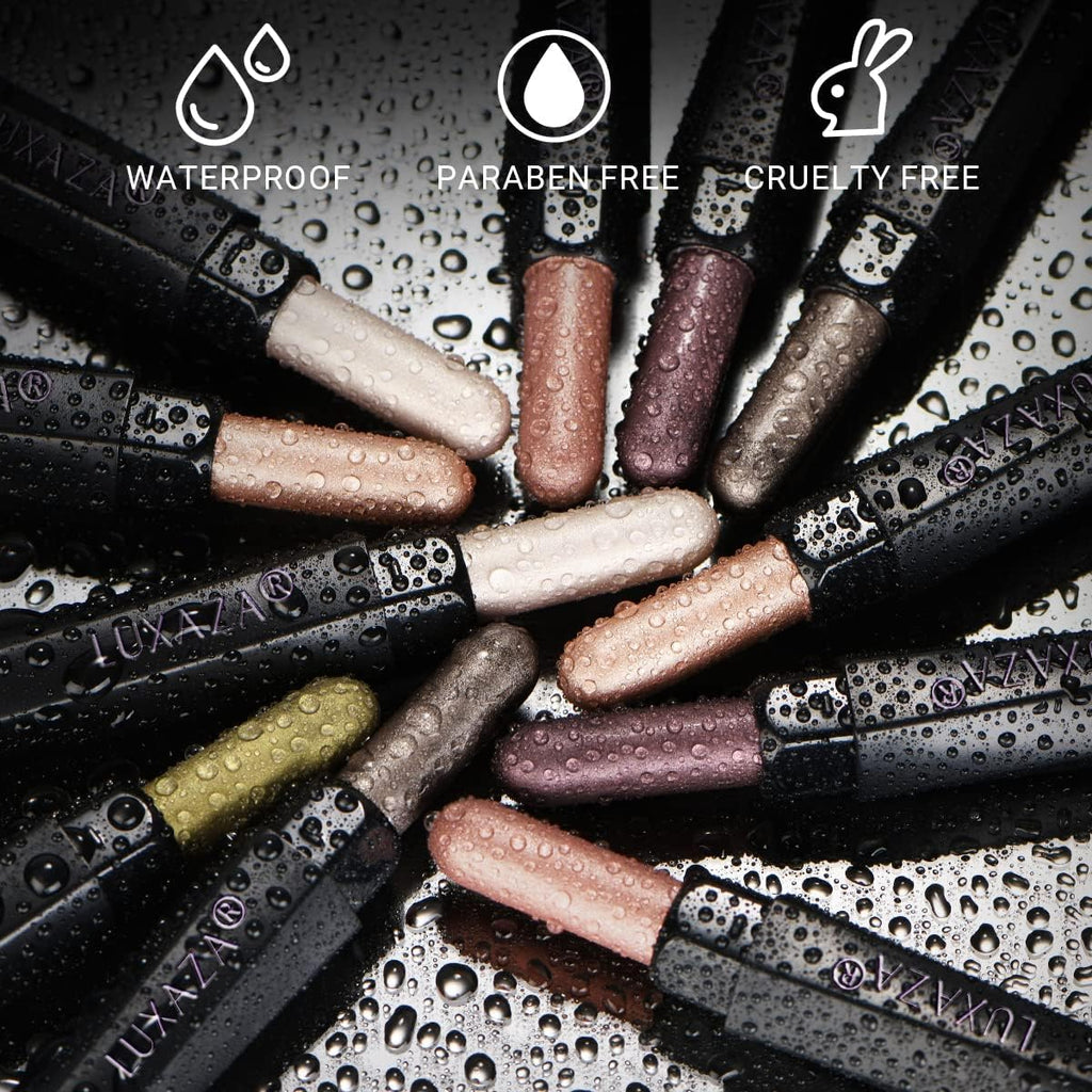 LUXAZA Champagne Pink Eyeshadow Stick Set – 6pc Long-Lasting Cream Shadow, Waterproof, Hexagonal Tube