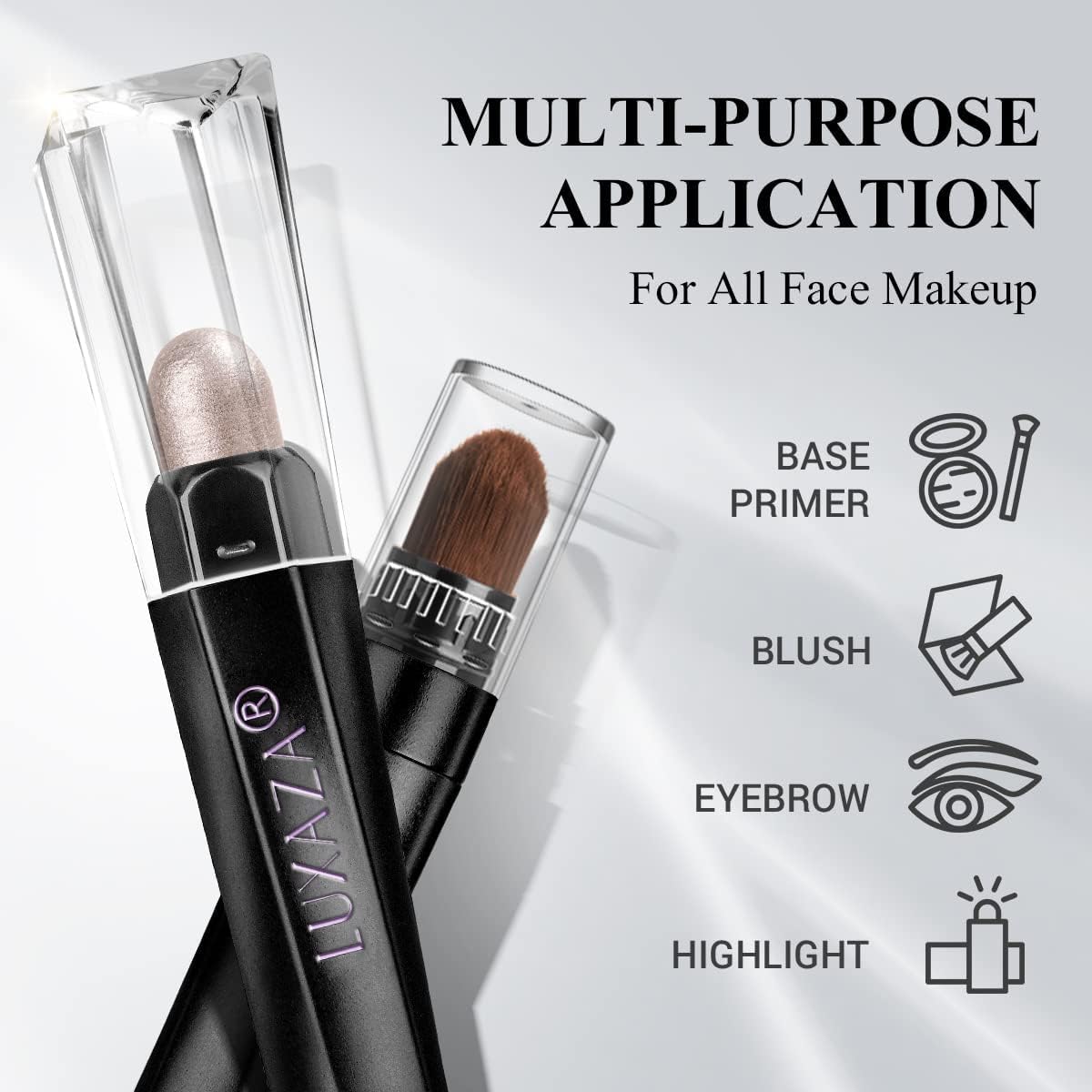 LUXAZA Champagne Pink Eyeshadow Stick Set – 6pc Long-Lasting Cream Shadow, Waterproof, Hexagonal Tube