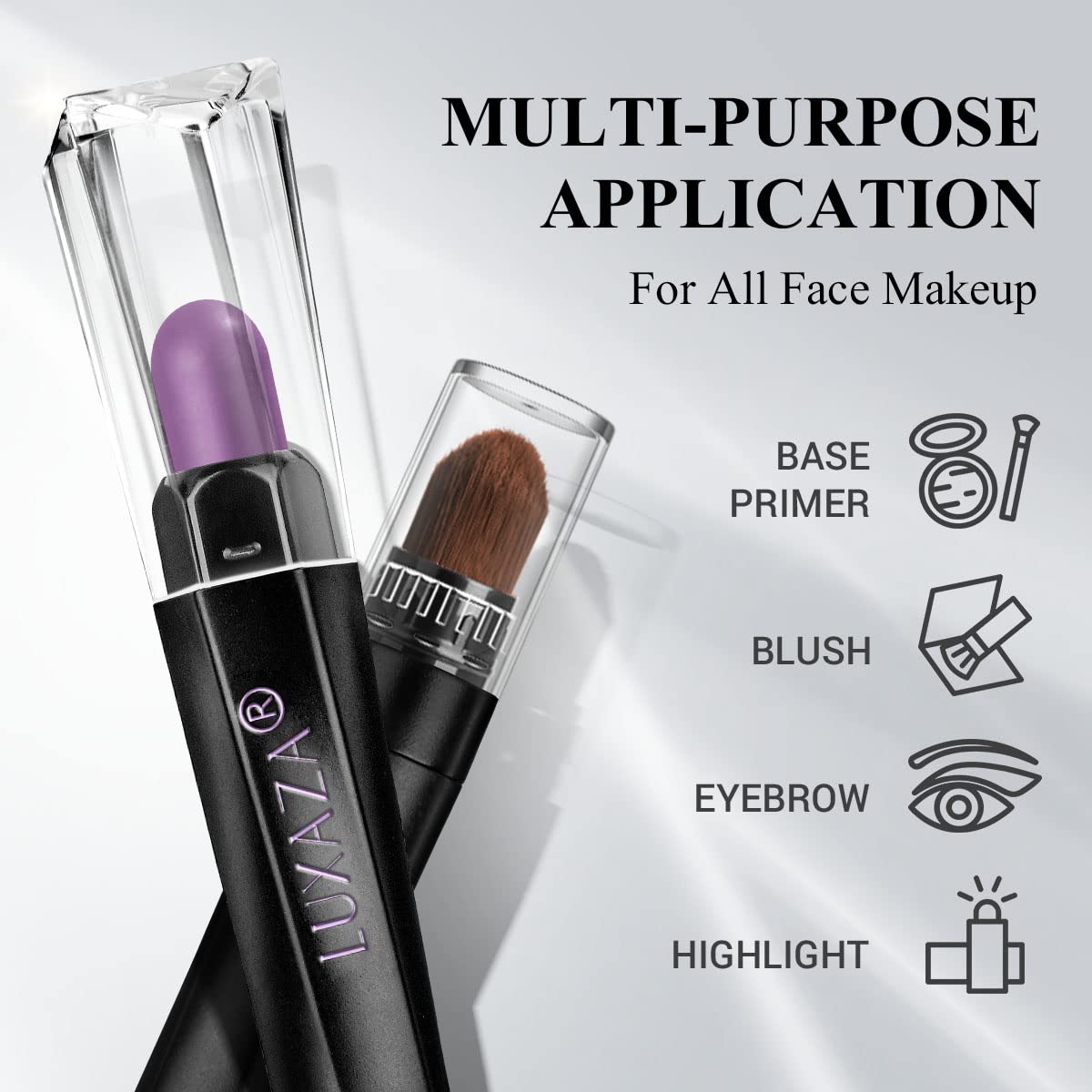 LUXAZA 6PCS Cream Eyeshadow Stick Set - Matte & Shimmer, Waterproof, Easy Glide, Purple Pink